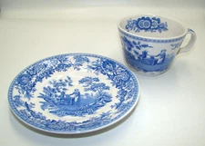 Spode Blue Room Collection Georgian Series Girl At Well Cup & Saucer