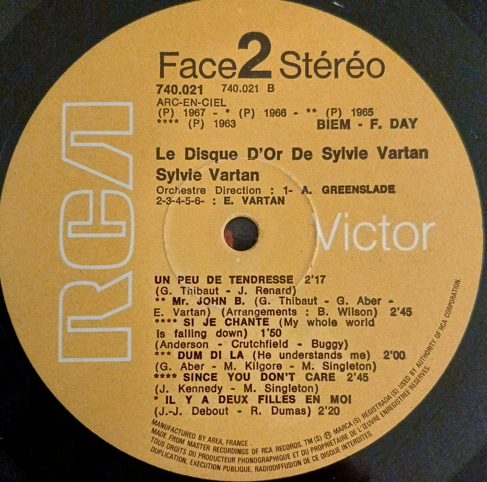Sylvie VARTAN Disque compilation vinyle COUCHER DE SOLEIL Janvier 70 - Photo 4/4