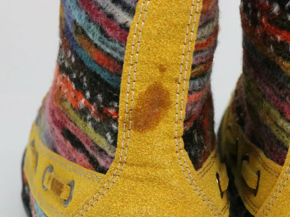 Botas Bumper Mujer Talla 7 Amarillo Marrón Oscuro Gamuza Tobillo Western  Foto 4 de 4