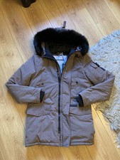 Sixth June Woman’s Medium Size Golden Brown Fur Trim Hood Mountain Puffer Coat