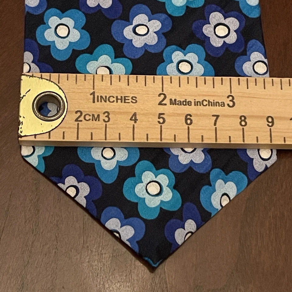 Corbata de cuello vintage Gap Premium azul 100 % seda para hombre hecha en EE. UU. Foto 4 de 4