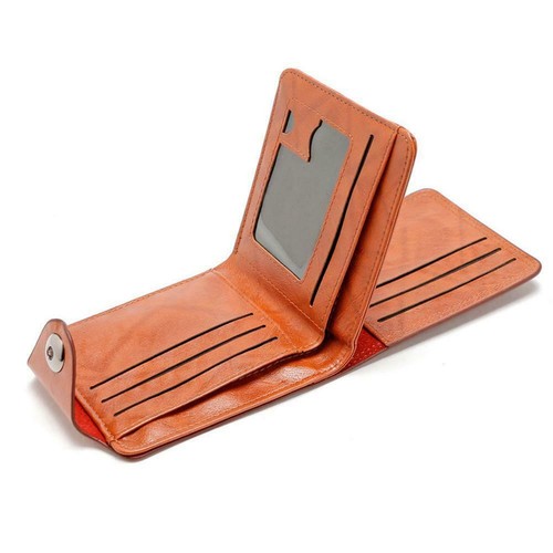 Mens Leather Bifold Wallet & Card holder - Black or Brown with magnet latch - Foto 9 di 12
