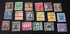 1925 US Scott #551-567 Partial Set 18 Precancels - Used/NG/LH/F-VF.     e