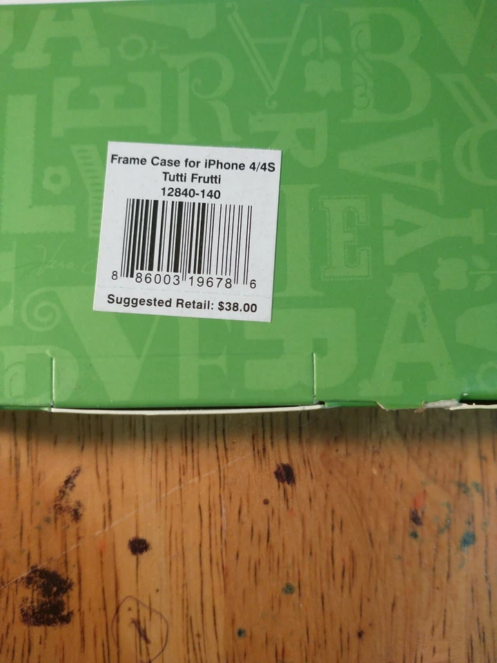 VERA BRADLEY Hard Shell Case for iPHONE 4s/4 green peacock design - Image 3 of 4