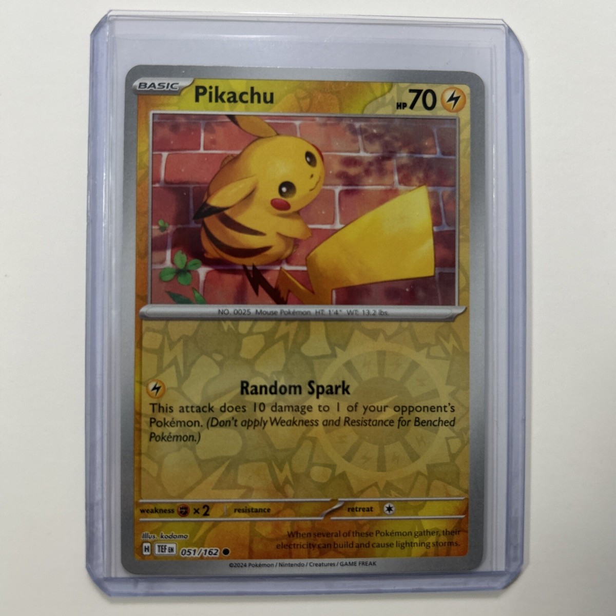 Pikachu 051/162 Reverse Holo Temporal Forces Pokémon Card 2024