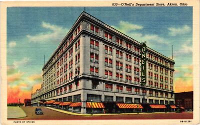 Vintage Postcard- O'NEIL'S DEPARTMENT STORE, AKRON, OH. Early 1900s