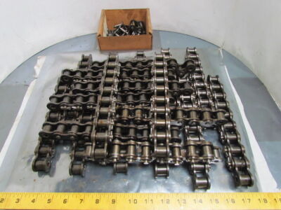 Morse No 80 Cottered Steel Roller Chain 9''Sections 17'6'' Total w/Connector Links