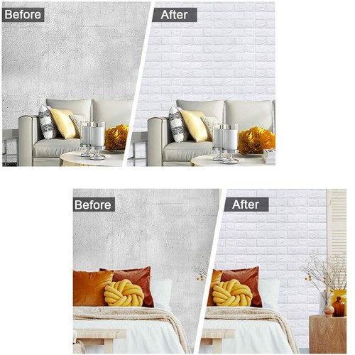 60PCS 3D Tile Brick Wall Sticker Self-adhesive Waterproof Foam Panel Wallpaper - Picture 10 of 19