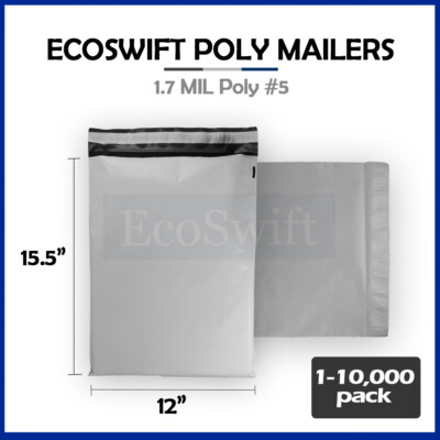 1-10000 12 x 16 ''EcoSwift'' Poly Mailers Envelopes Plastic Shipping Bags 1.7 MIL
