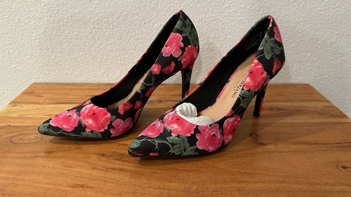 Floral Pumps Payless Pink Heels Floral Closed Toe Heels 2025