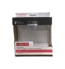 Delta Trinsic Wall Mount Square Open Towel Ring Bath Hardware Accessory, Chrome