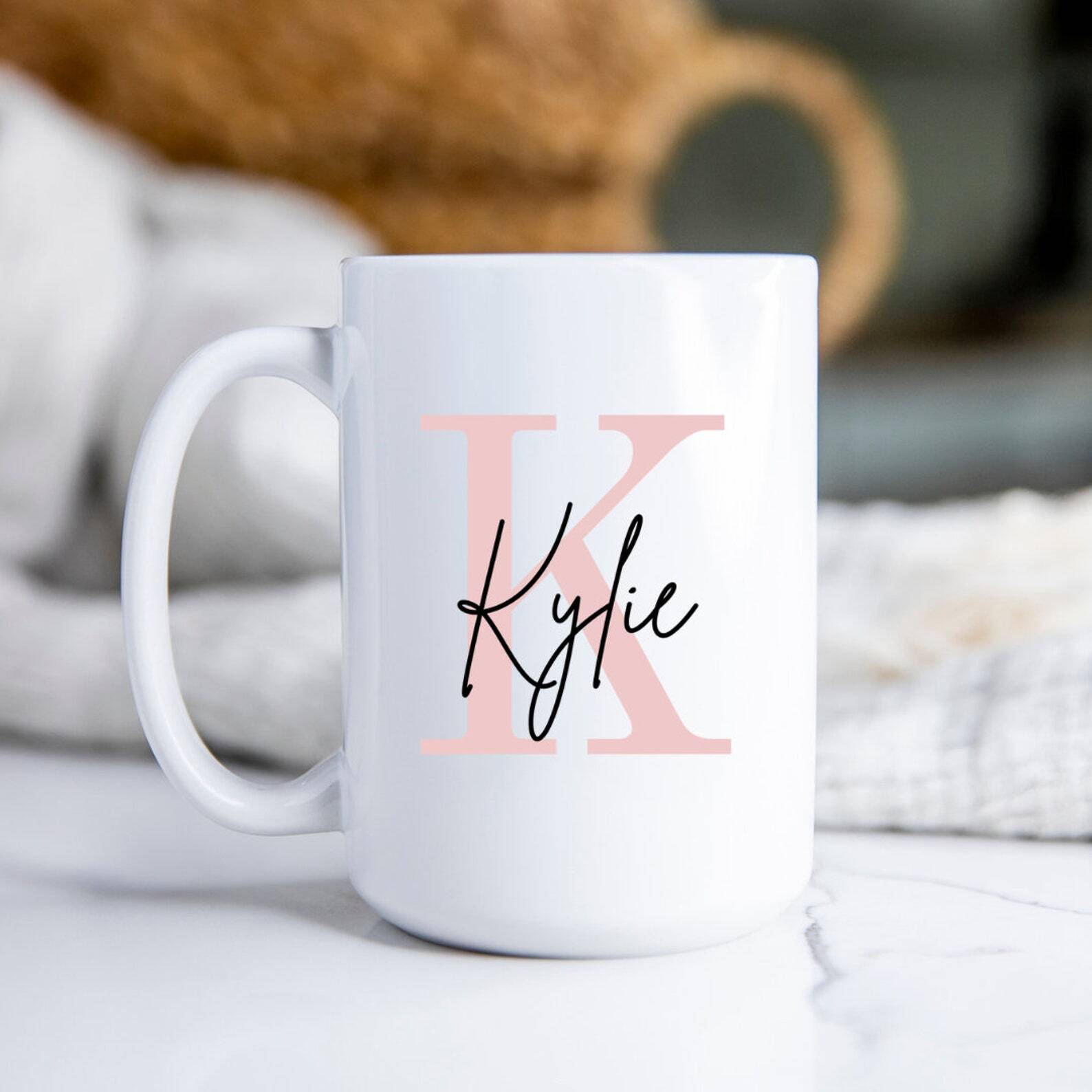 Monogram Mug Name Mug For Her Initial Mug Custom Initial Mug Personalized Initia