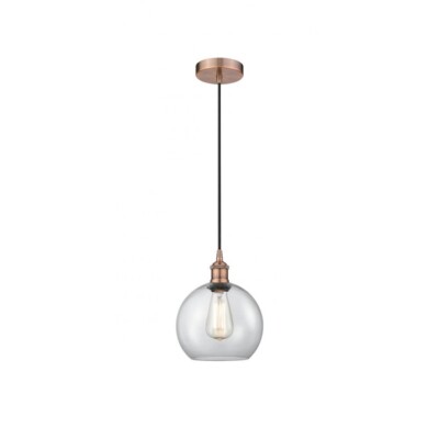 Innovations Edi Athens 8'' 1-Lt LED Mini Pendant, CP/CL - 616-1P-AC-G122-8-LED