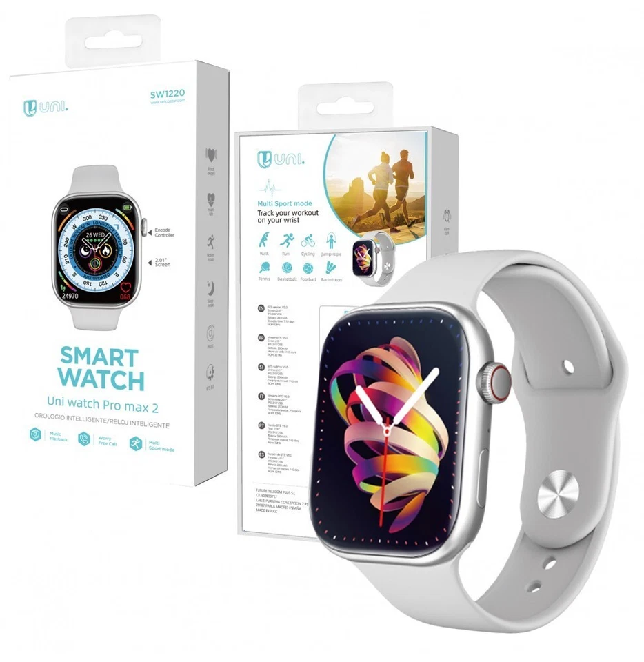 Uni smartwatch Pro Max 2 (come Apple Watch!) -  SW1220 Bianco Silver 2.1", foto 1 di 5