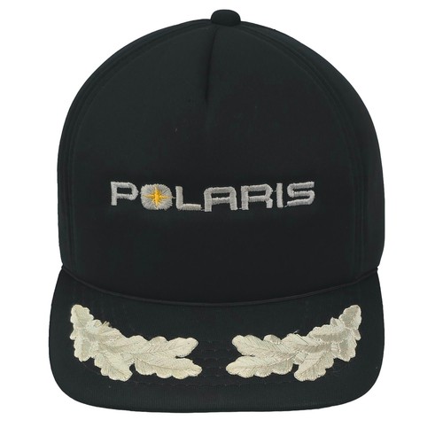 POLARIS Snowmobile Hat Vintage 80s 90s Black Snapback Cap Embroidered Foam OSFA - Picture 2 of 6