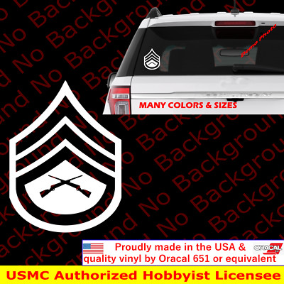 USMC STAFF SERGEANT SGT Vinyl Car Decal United States Marine Corps E6 Rank AY016