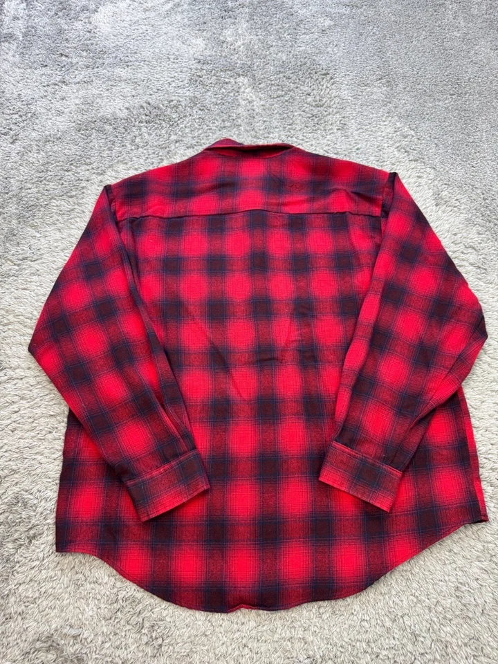 Vtg River Trader Jacket Mens XL Red Buffalo Plaid Acrylic Lined Flannel Shacket - Image 2 of 4
