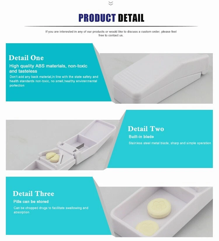 White Pill Cutter Medicine Tablet Holder Splitter Half Storage Compartment Box - Image 2 of 4