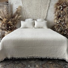 100 Soft 4 Layer Gauze Blanket, Cotton Muslin Bed cover, King Size Bedspread