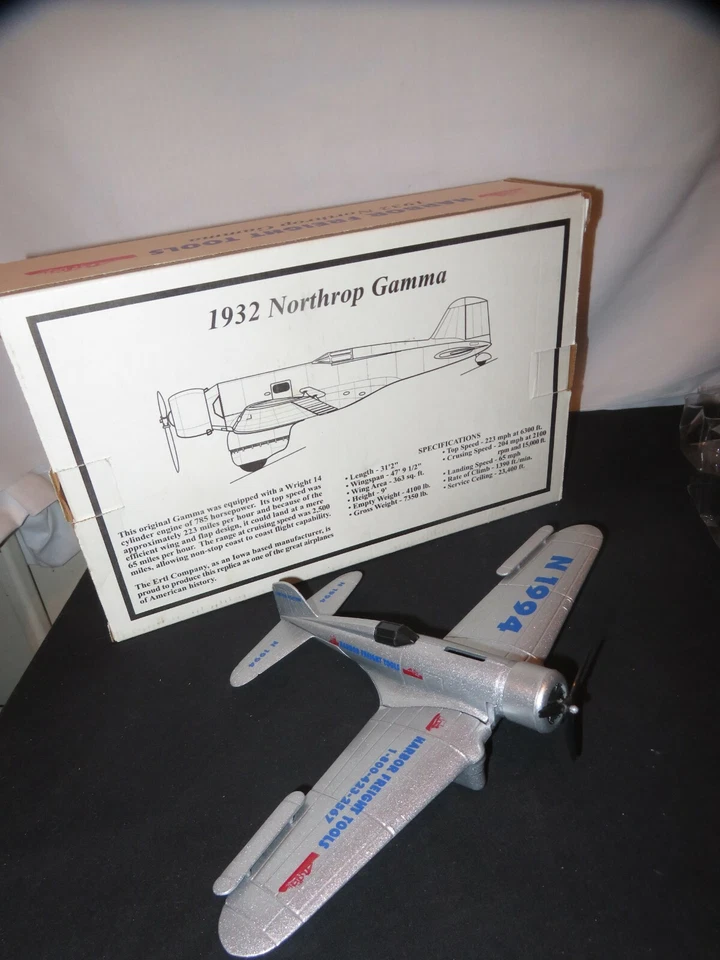 Avión ERTL NORTHRUP GAMMA MONEDA FUNDIDA A PRESIÓN BANCO 1932 FLETE PORTUARIO Foto 2 de 4