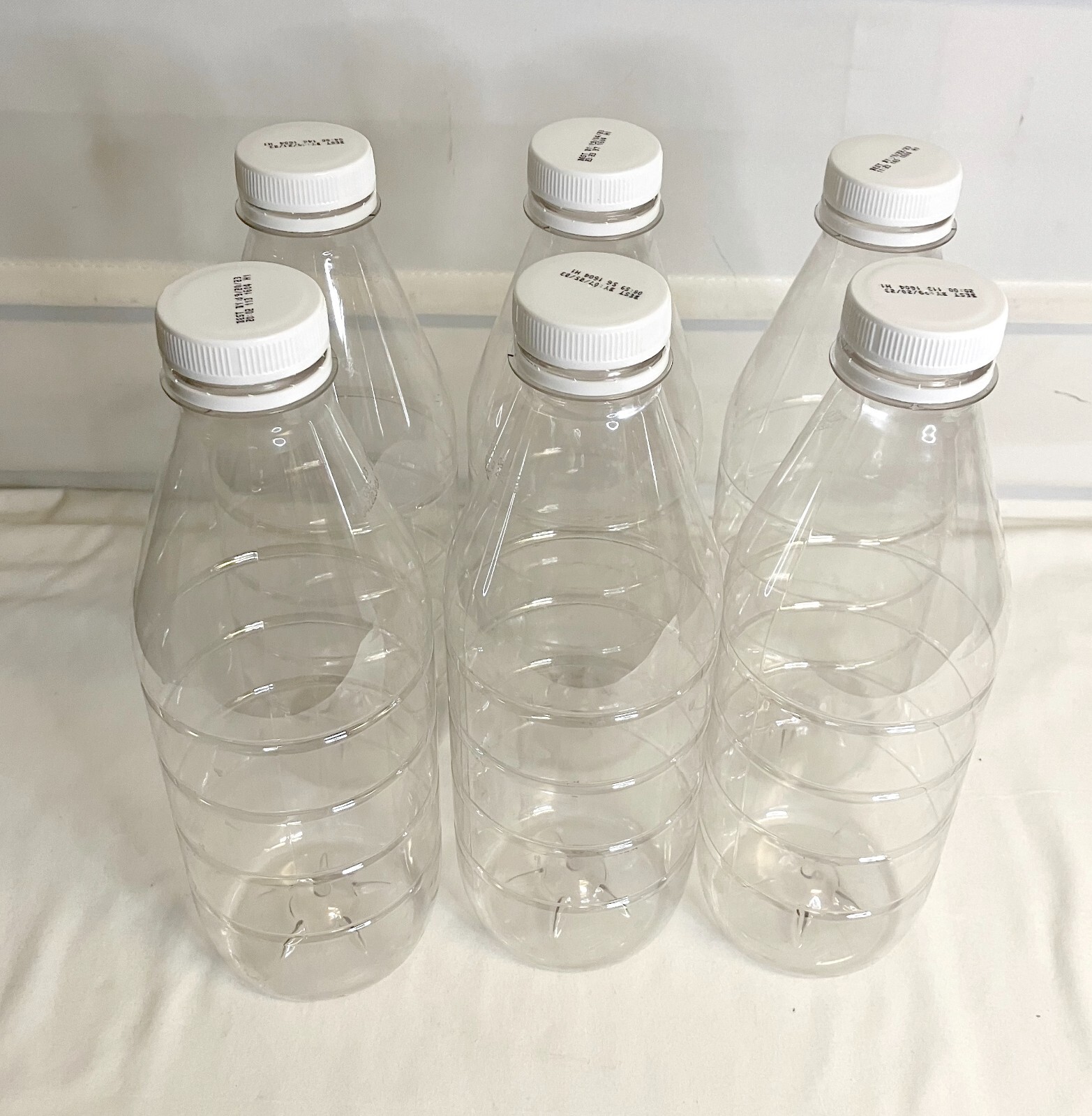 Clear Plastic Quart 32 oz Bottles Lot of 6 EC!