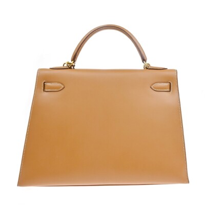 HERMES Kelly 32 2Way Shoulder Hand Bag Chamonix Leather Natural