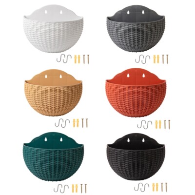 Flower Exquisite Wall-mounted Plastic Wall Basket Flowerpot Decor