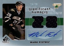 2008-09 SP Game Used SIGnificant Numbers Dual #SNFT Mark Fistric Auto Jersey /28