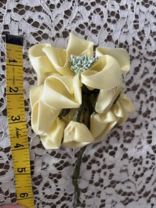 Vintage Yellow Flower Floral Silk Millinery Ribbon