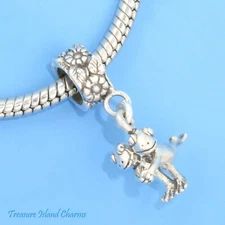 Frog Couple Dancing Tango 925 Solid Sterling Silver European Dangle Bead Charm