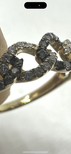 LeVian 14k Honey Gold Chocolate & White 0.36 CT Diamond Size 7 Ring NWT NIP Tag - Picture 9 of 17
