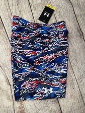 Under Armour Little Boys Blue Red White Swim Trunks Patriotic NEW
