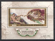 Hungary 1975. Michelangelo paintings sheet MNH (**) Mi.: Block 110. / 7.50 EUR