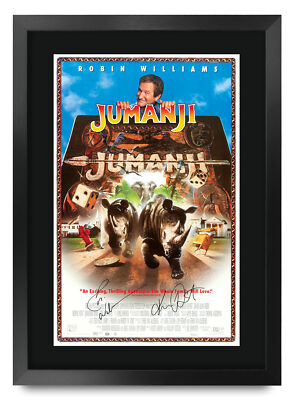 Jumanji Film Filmplakat Cast signiert gedruckt Autogramm A3 gerahmt Memorabilia