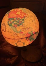 Light Up Table Globe 1980 Scan Globe, Karl F. Harig, Denmark, Readers Digest 12”