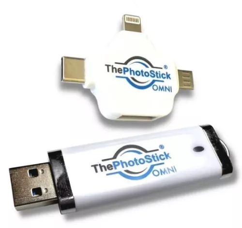 ThePhotoStick Omni 32GB For All Devices, PCs, Laptops, Cell Phones & Tablets
