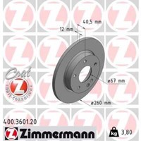 Zimmermann 2X Bremsscheibe Vorne Ø260 Mm Voll FüR Mercedes-Benz A-Klasse W168