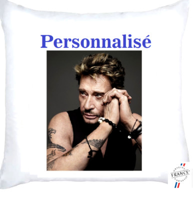 Johnny Hallyday Kissenbezug. Personalisiert mit dem Namen Ihrer Wahl.