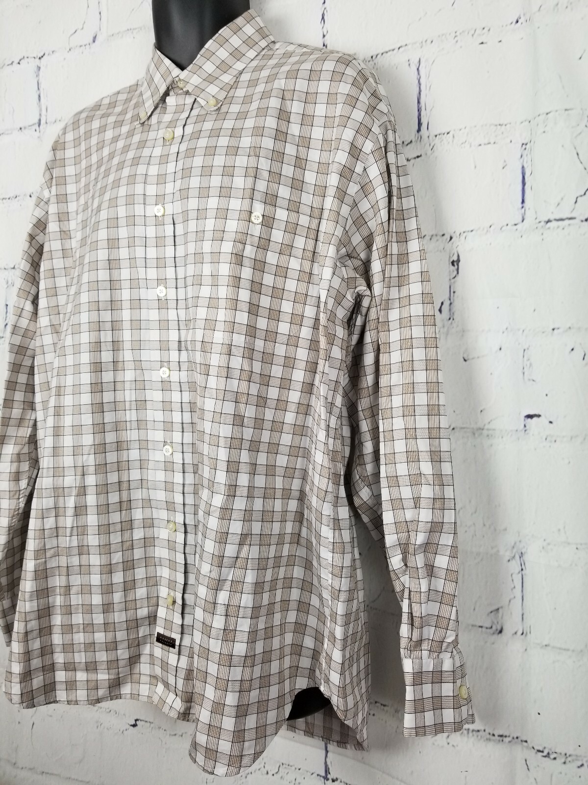 Robert Talbott men Button Down Shirt size XL Brow… - image 6