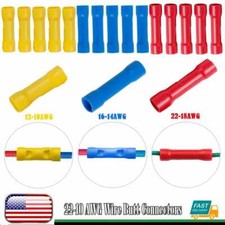 22-10 Gauge AWG Wire Butt Connectors Vinyl Car Radio Terminals 50/100/300PCS