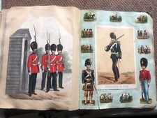 Antique Victorian scrap book, Crimean military type, c 1860
