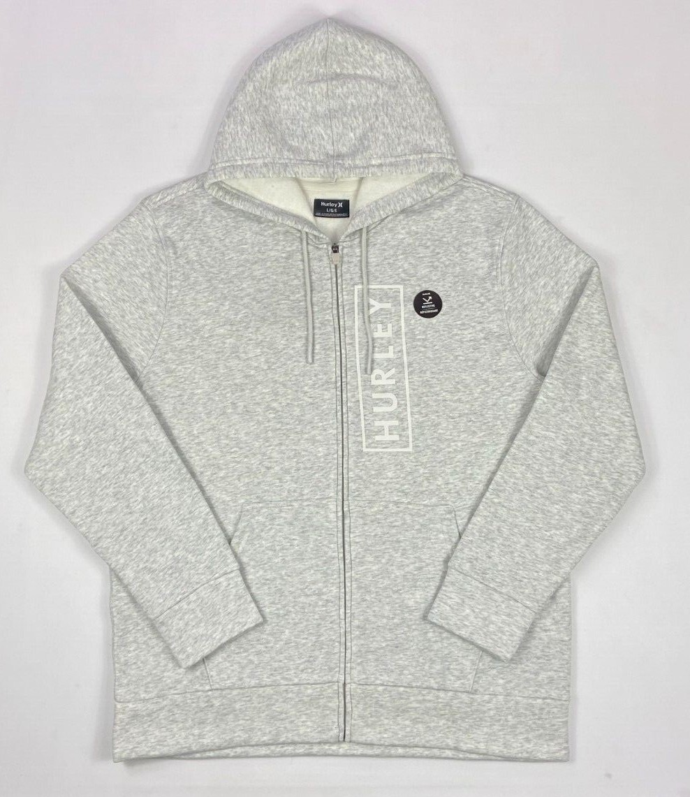 NEW Men's Hurley Reflective Logo Full-Zip Fleece Hoodie | eBay
