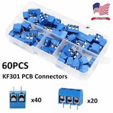 5mm Pitch 2/3Pin 60PCS KF301-2P/3P PCB Mount Screw Terminal Block Connector