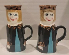 Bella Casa Lucy Latte Tall Coffee Cup Vase Artist Susan Paley Ganz. Set Of 2