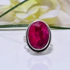Ruby Gemstone 925 Sterling Silver Ring Christmas Jewelry Gift For Friends.