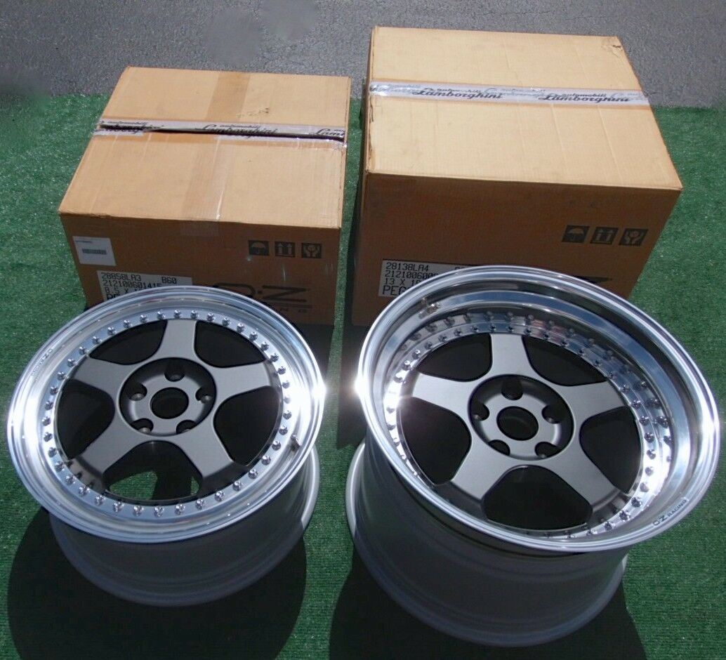 Factory Lamborghini Diablo SV Black Wheels Genuine OEM GT OZ Racing Last NEW Set