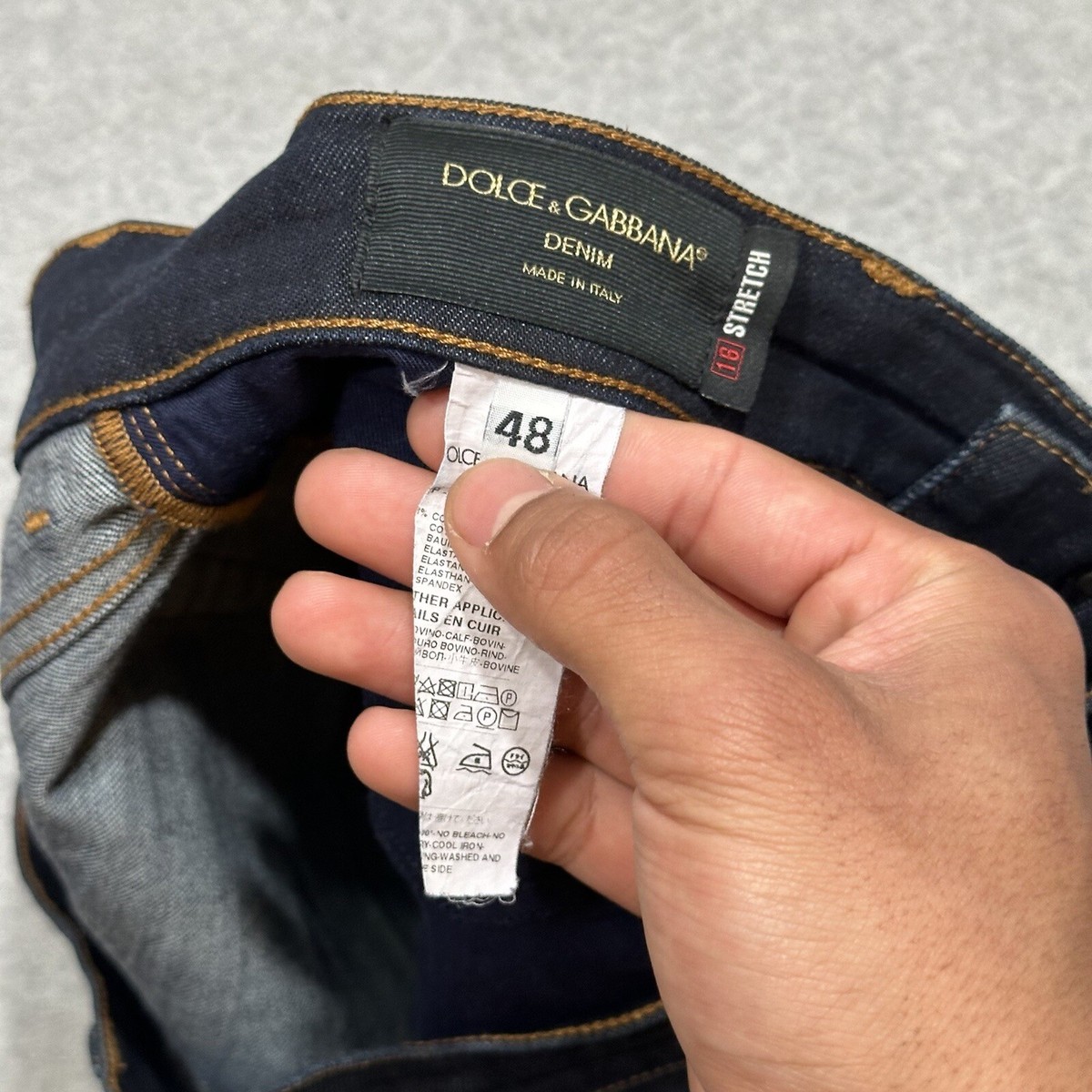 Dolce & Gabbana デニム 48 Dolce & Gabbana Men's Dark Blue 16 Stretch Denim Jean Size