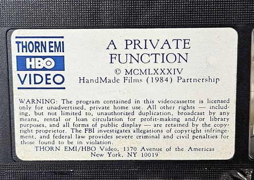 A Private Function VHS Movie Tape Video Michael Palin and Maggie Smith 1974 - Picture 6 of 6