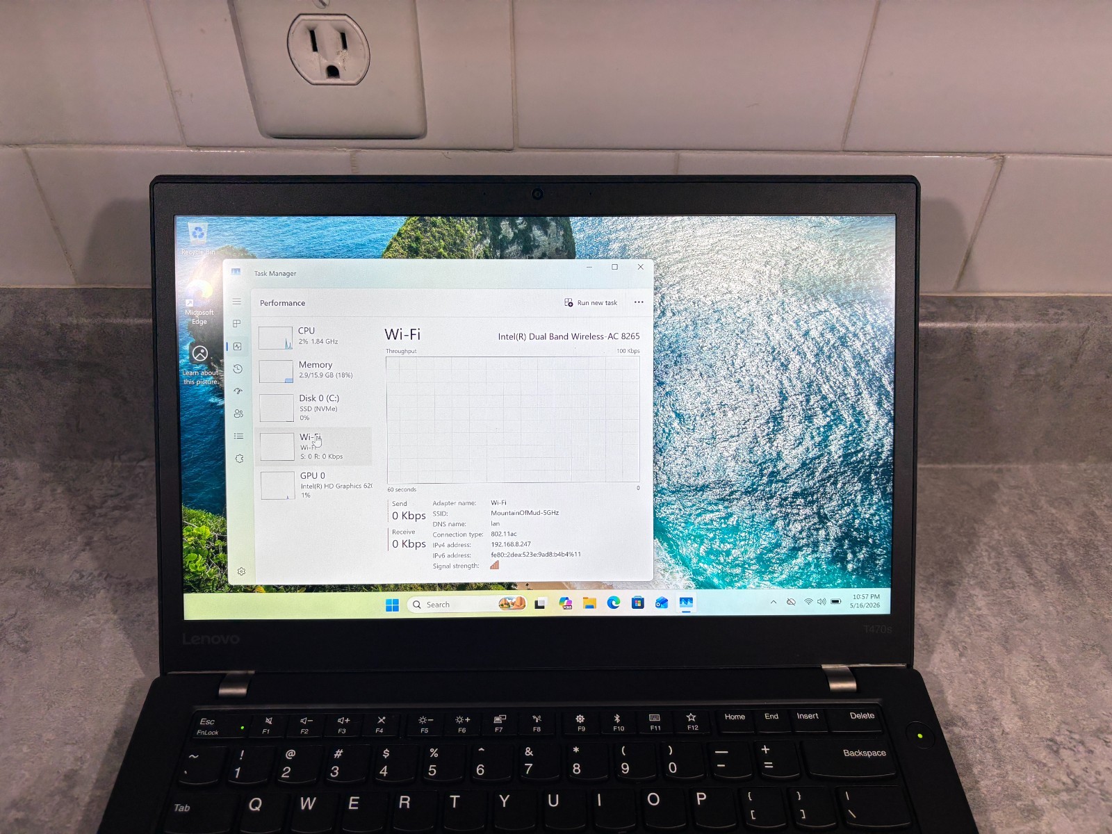 Lenovo ThinkPad T470S, 14-Inch Laptop, with i7-7500U