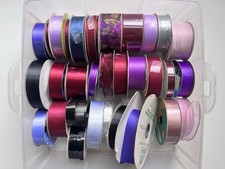 Lot of 31 Craft Ribbon Rolls Various Lengths Purple Burgundy Pink Wedding DIY
